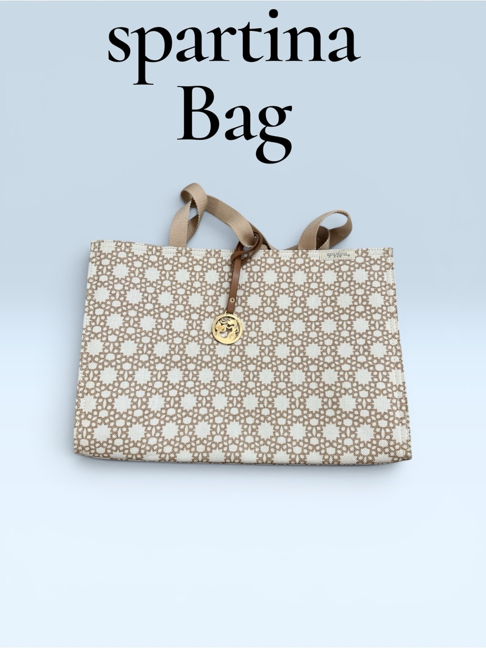 Spartina 449 Beige Patterned Tote Bag